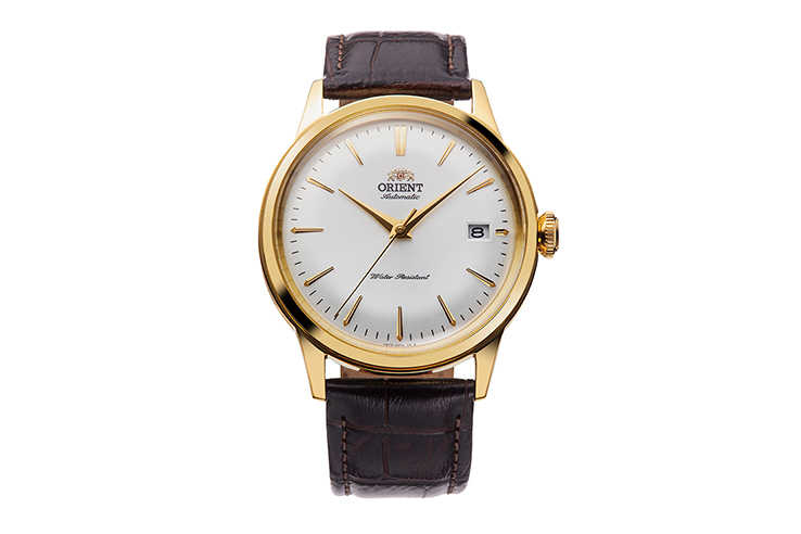 ORIENT Bambino: Mechanical Classic Watch, Leather Strap - 38.4mm (RA-AC0M01S)