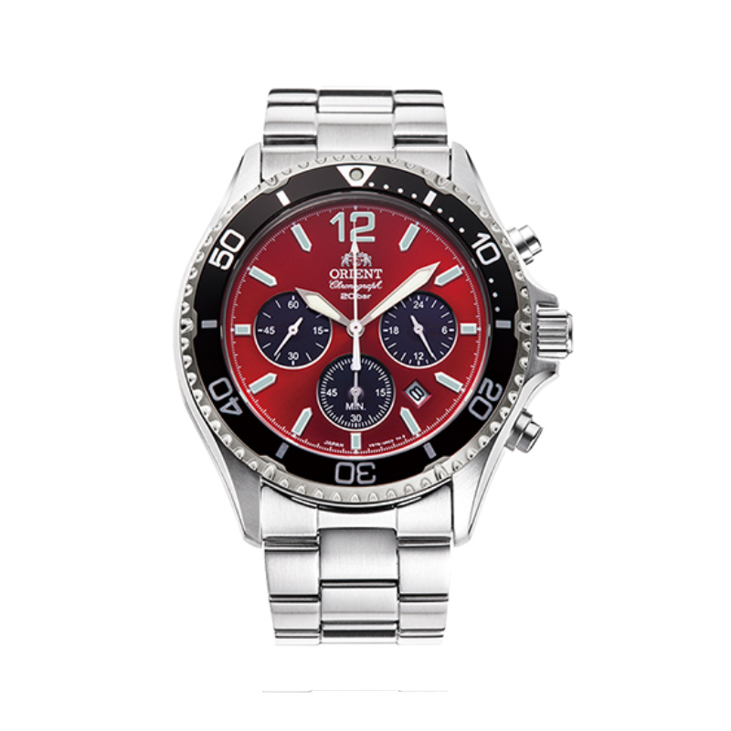 ORIENT: Quartz Sports Watch, Metal Strap - 42.8mm (RA-TX0207R)